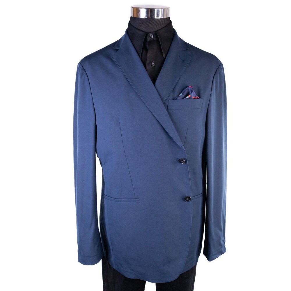 Sene Solid Blue Sport Blazer Unstructured Blazer … - image 2